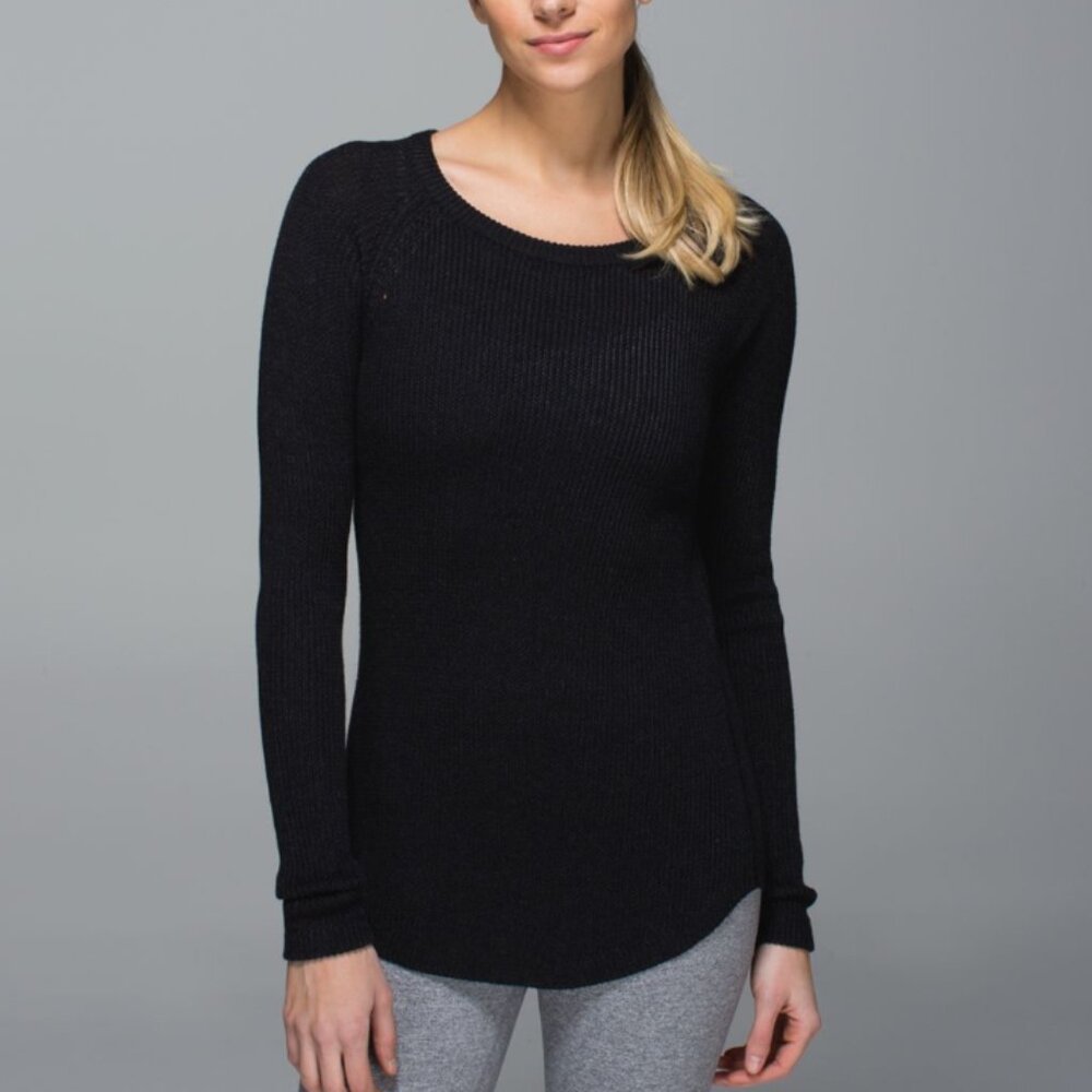 Lululemon Cabin Yogi Long Sleeve Heathered Dark Grey Size 2
